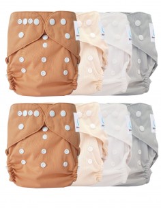 Lote de 8 pañales OEKO TEX TEX TEX y 4 OEKO TEX® Inserciones de algodón