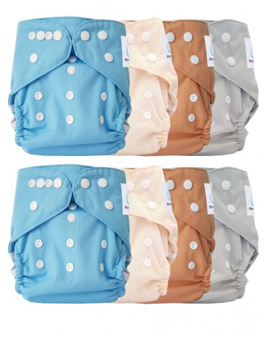 Lot of 8 Cover diapers Certified Oeko TEX and 4 OEKO TEX® cotton inserts