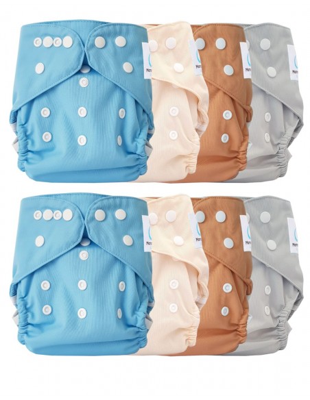 Lote de 8 pañales OEKO TEX TEX TEX y 4 OEKO TEX® Inserciones de algodón