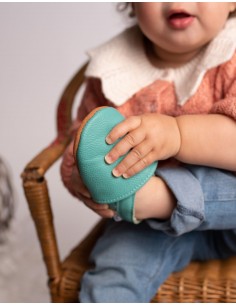 Weiche Leder-Baby-Slipper - Eukalyptus 2
