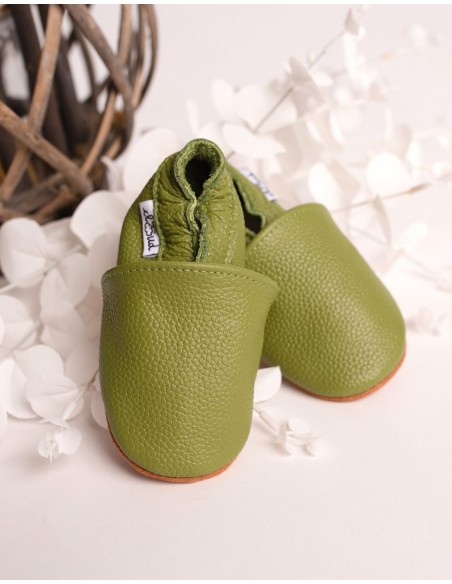 Zapatilla de bebé de cuero suave - jungla