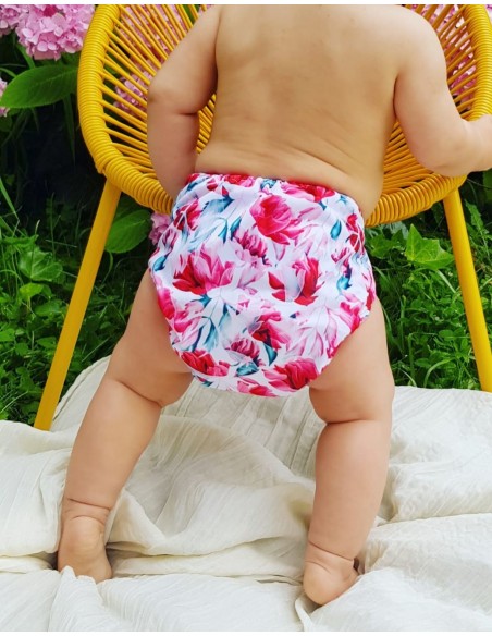 Couche Lavable Tout en deux TE2 avec système évolutif motif romance