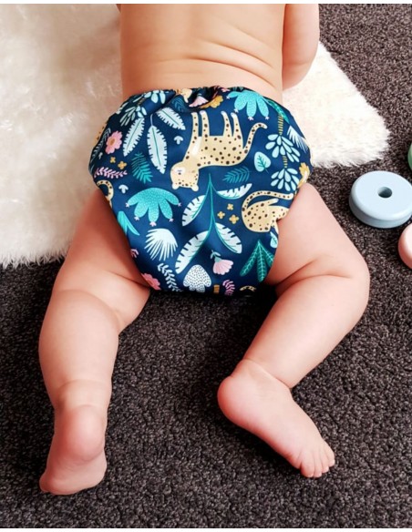 Couche Lavable Tout en deux TE2 avec système évolutif motif Léopold le léopard