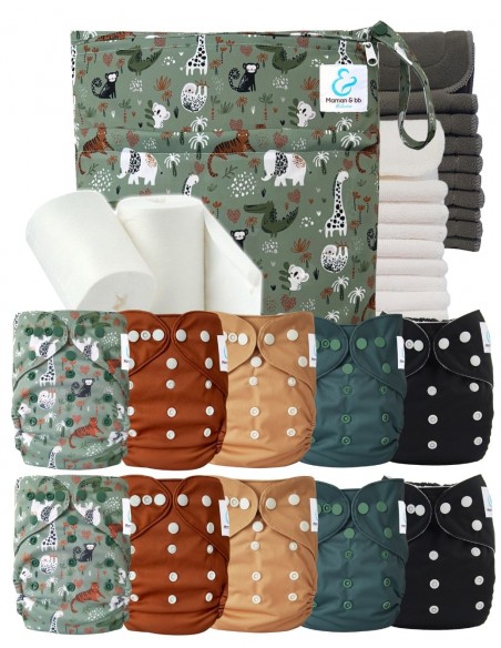 Complete Pack Layables Washable Bamboo Inserts Waterproof Bag and Protective Sails