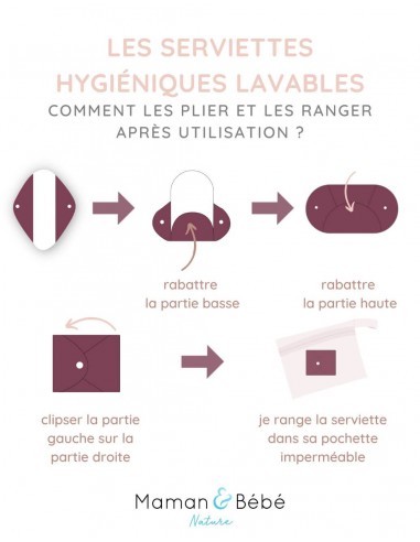 Serviettes hygiéniques lavables en bambou charcoal