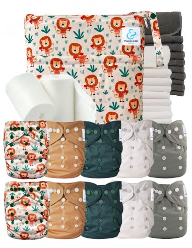 Paquete completo pañales Inserciones de bambú lavable inserta bolsa impermeable y velas protectoras
