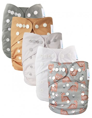 Lot de 5 couches lavables évolutives avec leur inserts ultra absorbants