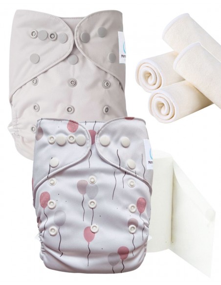 pack découverte , kit de démarrage couches lavables insert et feuillets de protection