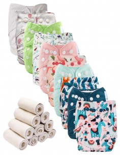 Lot of 10 washable layers TE1 scalable and inserts pink tones