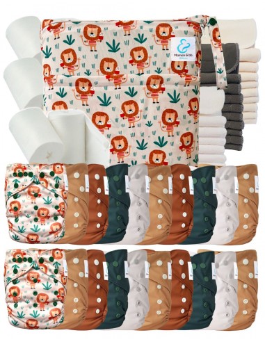Mega Pack 20 pañales Lavable + inserciones + velas protectoras y bolsa impermeable