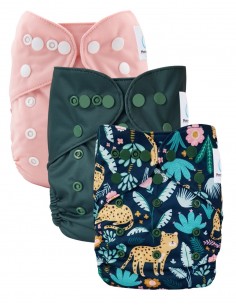Set of 3 Scalable Pockets Diapers and ultra-absorbent microfiber insert