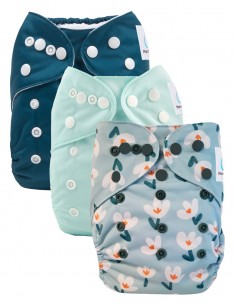 Set of 3 scalable washable layers and ultra-absorbent microfiber insert