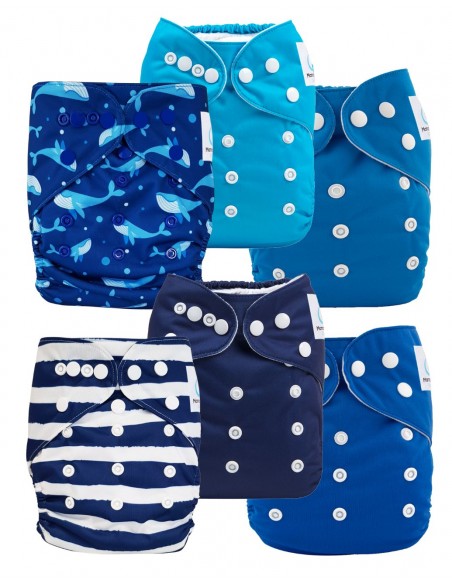 Lot de Couches lavables te1 évolutives et inserts tons roses