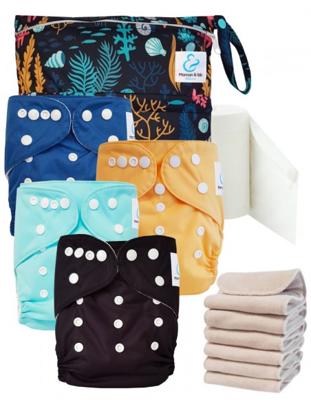 Kit de lancement couches lavables Start and Go TE1 Sensitive - Océan