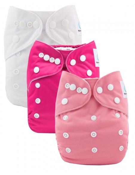 Lot de 3 couches lavables évolutives et leur insert en microfibre ultra absorbants