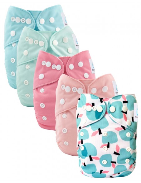 Lot de 5 couches lavables évolutives avec leur inserts ultra absorbants