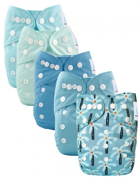 Lot de 5 couches lavables évolutives avec leur inserts ultra absorbants