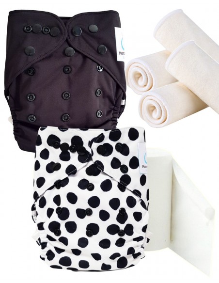 pack découverte , kit de démarrage couches lavables insert et feuillets de protection