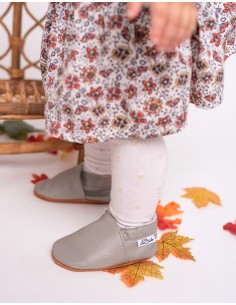 Soft Leather Baby Slipper - Gray Mouse 2