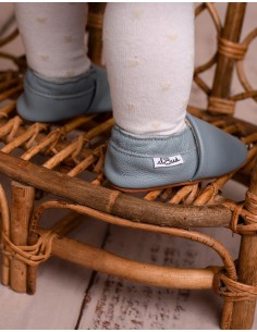 Soft Leather Baby Slipper - Dreamy Blue 2