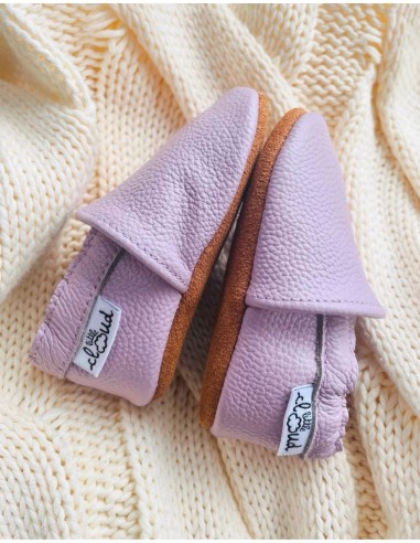 Zapatilla de bebé de cuero suave - Lila