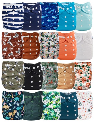 Lot of 20 scalable washable layers boy + 20 inserts
