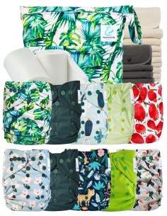 Paquete completo Layables Layables TE2 + 10 insertos de bambú + 10 insertos de carbón de leña + bolsa impermeable + velas protec