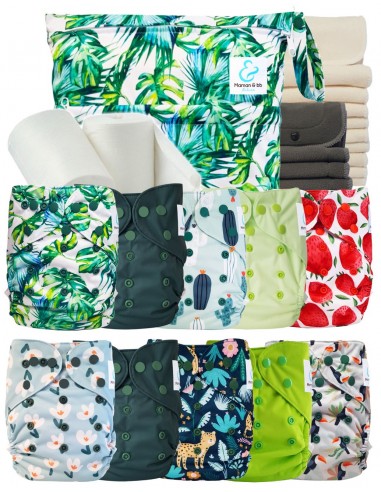 Paquete completo Layables Layables TE2 + 10 insertos de bambú + 10 insertos de carbón de leña + bolsa impermeable + velas protec