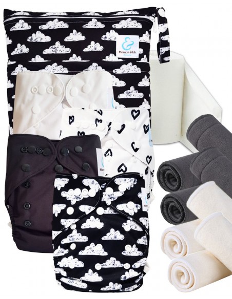 Iniciar y go TE2 Kit de lanzamiento de capa lavable con inserciones de bambú