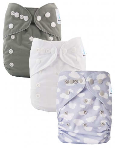 Conjunto de 3 capas lavables escalables y inserto de microfibra ultra absorbente