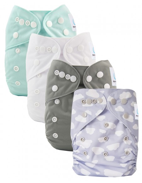 Pocket diapers scalable birth to cleanliness