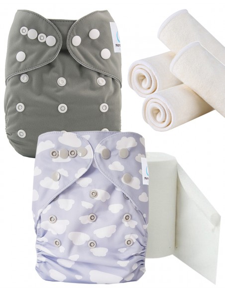 Pack Découverte couches lavables te1 insert et voiles de protection, optez pour le geste zero dechet