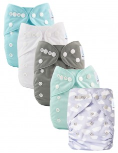Conjunto de 5 capas lavables escalables con sus inserciones ultra absorbentes