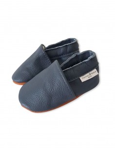 Zachte lederen baby slipper - marine