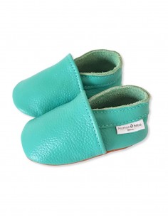 Soft Leather Baby Slipper - Eucalyptus