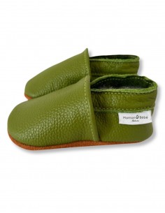 Zapatilla de bebé de cuero suave - jungla