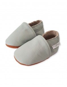Slipper de cuero suave united - azul gris