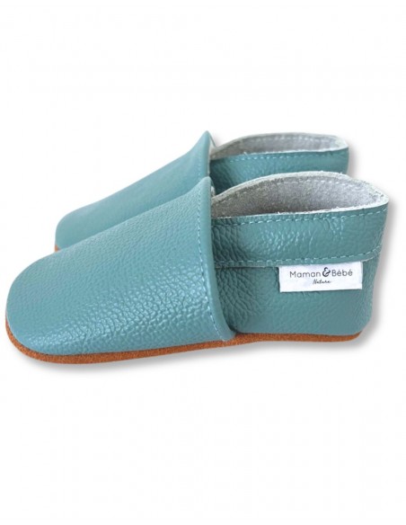 Soft Leather Baby Slipper - Turquoise