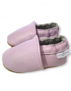 Weiche Leder-Baby-Slipper - lila
