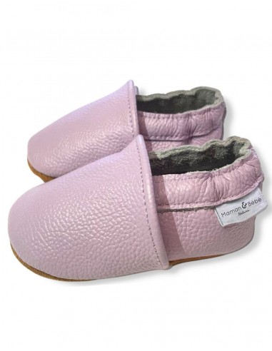 Weiche Leder-Baby-Slipper - lila