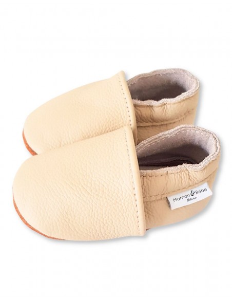 Weiche Leder-Babyscheibe - Creme
