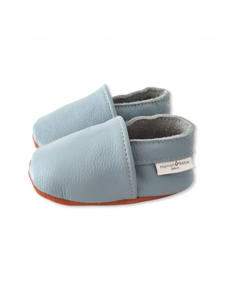 Soft Leather Baby Slipper - Dreamy Blue