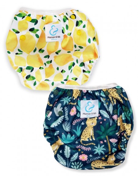 Lot de 2 couches de bain 2/3 ans pour bebe nageur