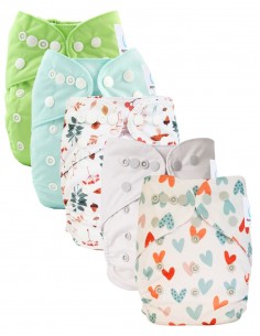 Set of 5 scalable washable layers with their ultra-absorbent inserts