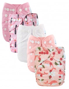 Set of 5 Scalable Pockets Diapers with their ultra-absorbent inserts