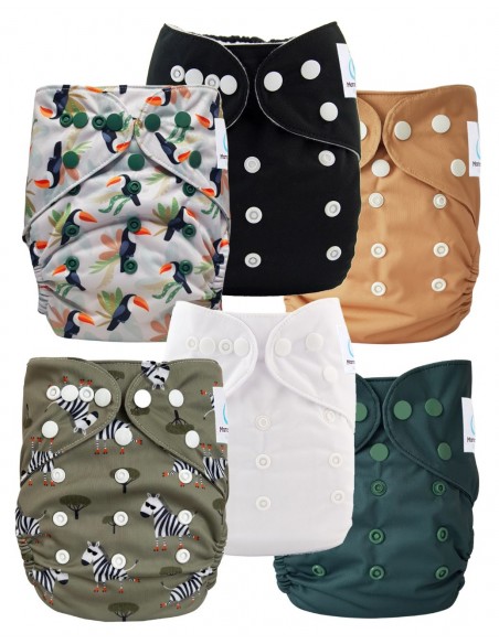 Lot de Couches lavables te1 évolutives et inserts pour bébé