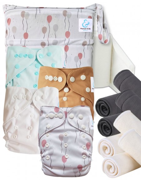Kit de lancement couches lavables Start and Go TE2 Avec inserts en bambou