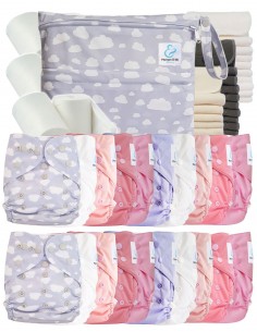 MEGA PACK PAYABLE Layables TE2 + 10 insertos de bambú + 10 insertos de microfibra + bolsa impermeable + velas protectoras