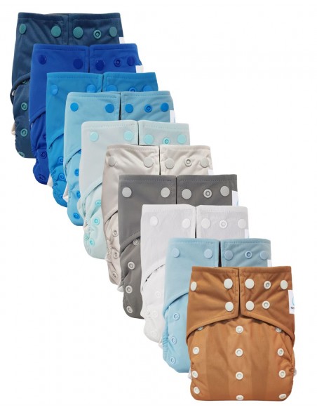 Lot de 10 Couches lavables intégrales évolutives tout en un insert en bambou Nino