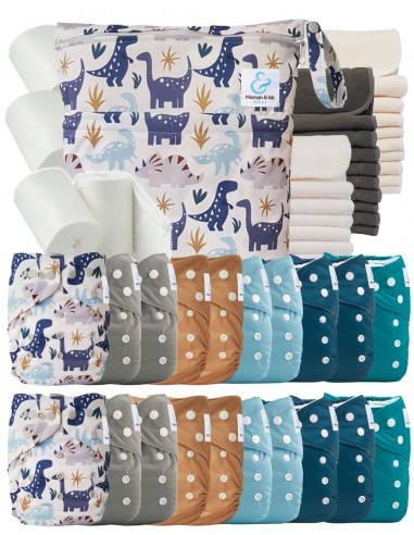 Mega pack 20 couches lavables + inserts + voiles de protection et son sac imperméable